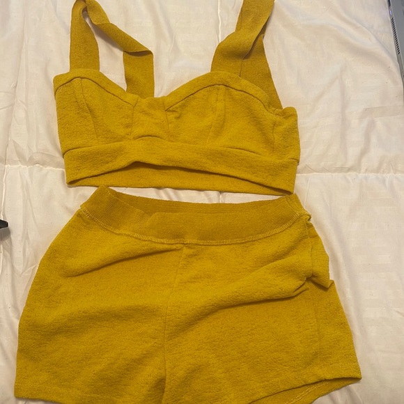 Zara Shorts Zara Yellow Crop And Short Set Poshmark